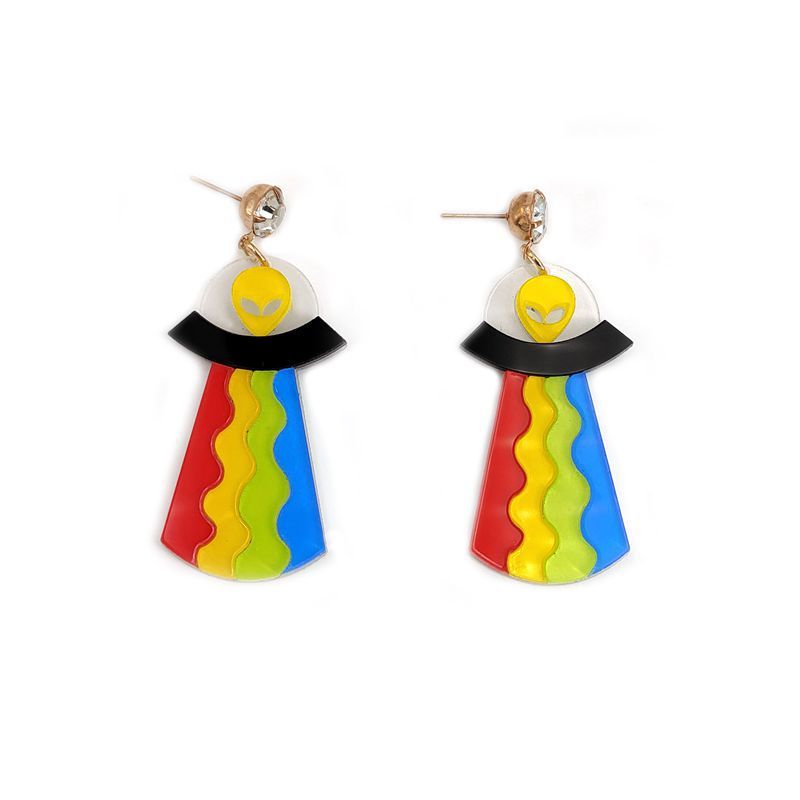 "Ethereal Pride"- Rainbow Alien Earrings