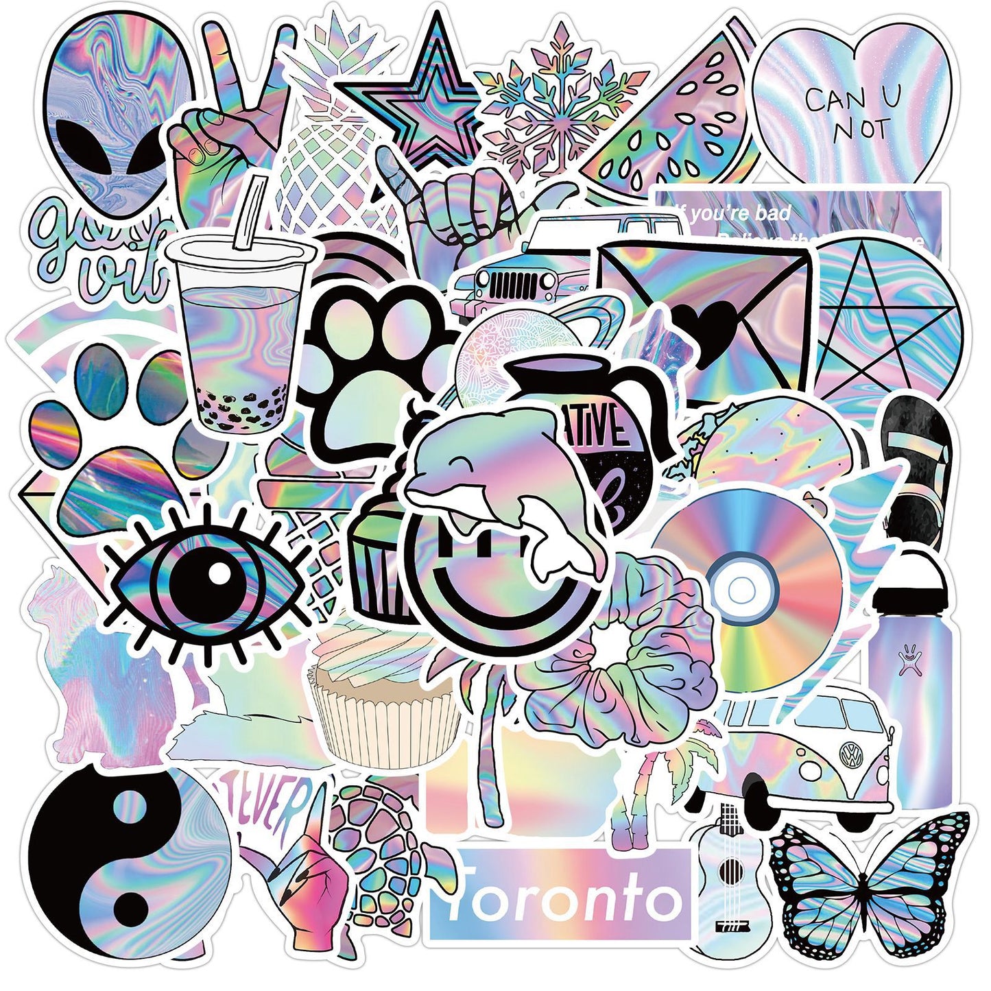 Assorted Holographic Waterproof Stickers