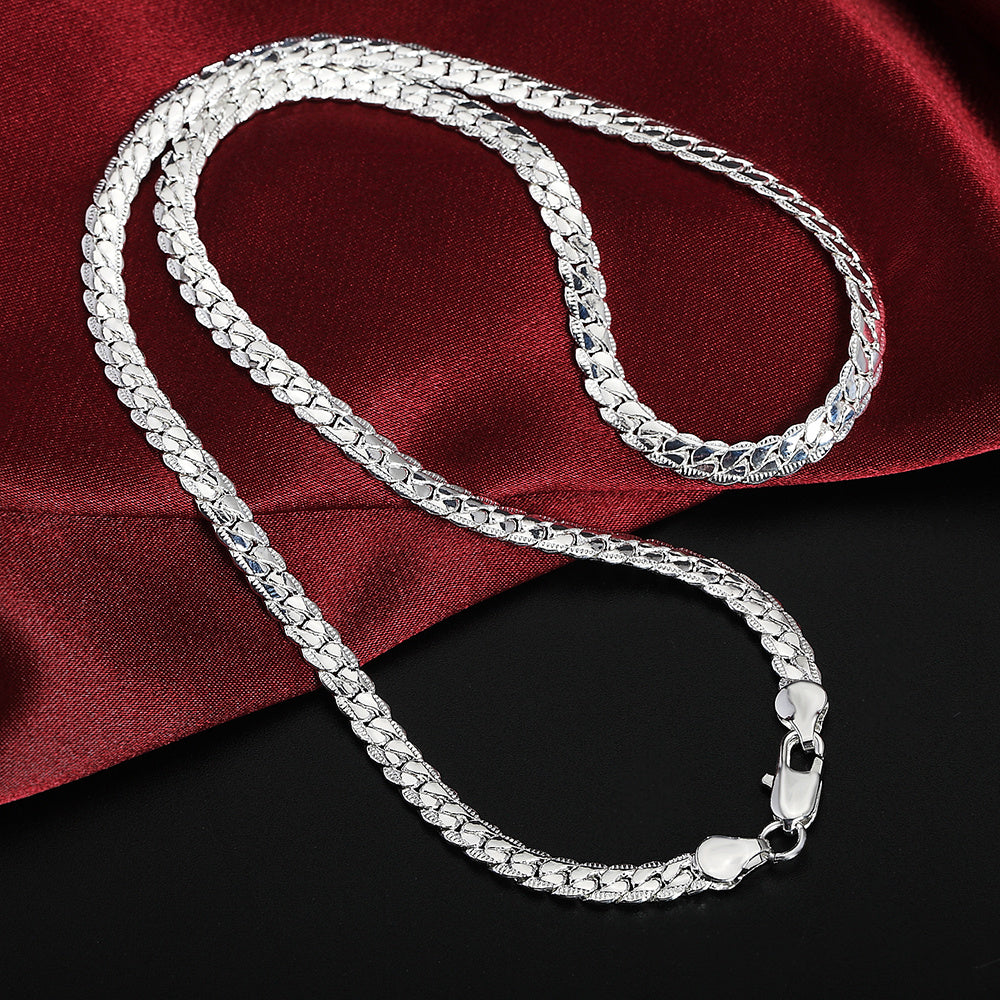 Silver-plated Snake Bone Chain Necklace