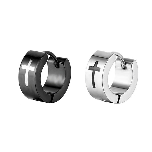 Stainless Steel Cross Stud Earrings