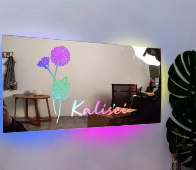 Personalized Name Mirror LED Light For Bedroom