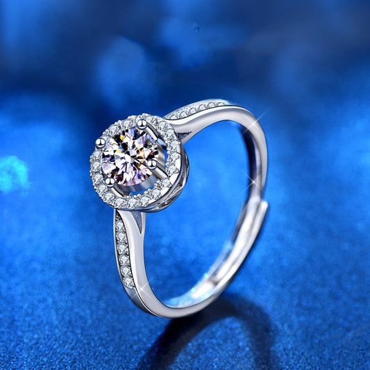 "My Everything" -  Round Moissanite Princess Wedding Ring