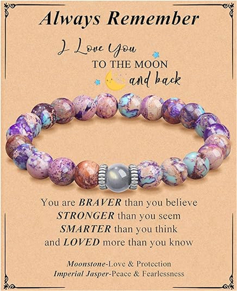 "To My Beloved" - Handcrafted Purple Moonstone Bracelet