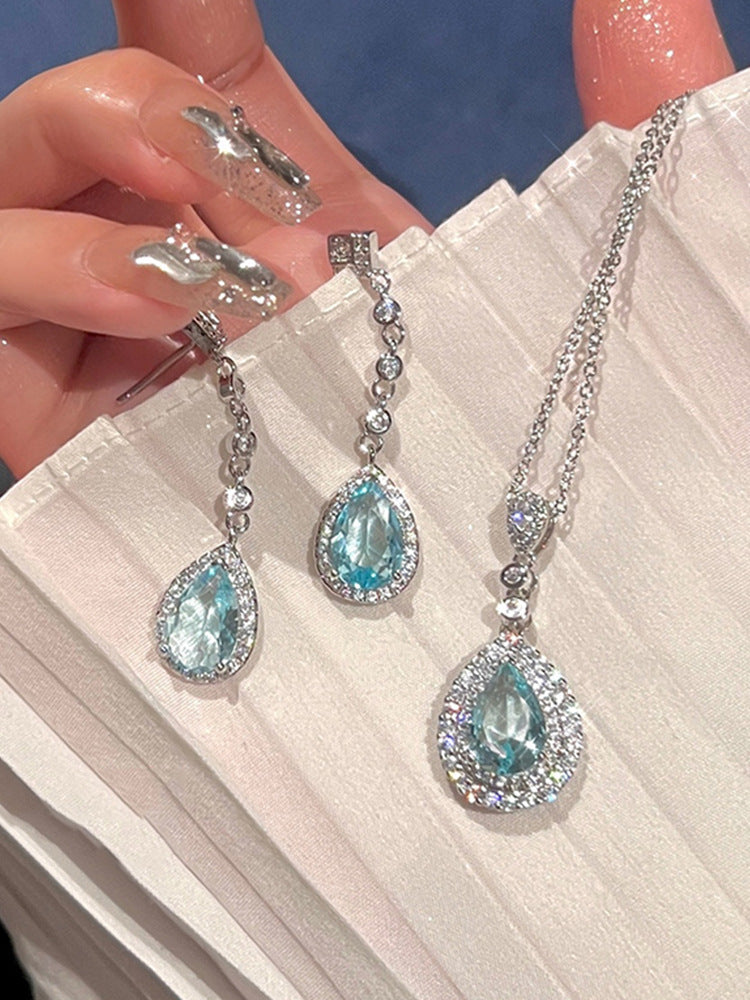 "Mermaid Tears" - Aquamarine Necklace/Earring set