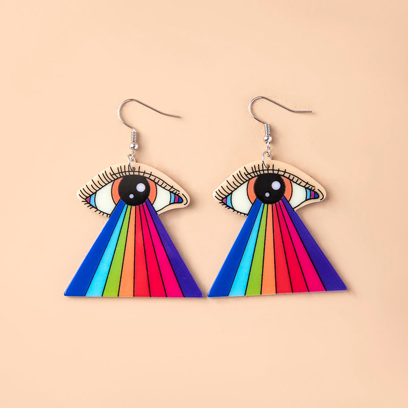 "Rainbow Tears" - Acrylic Pendant Earrings
