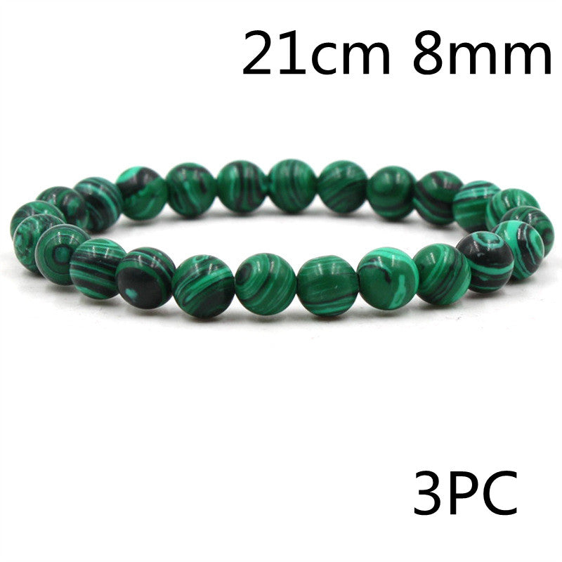 Classic Black Matte Green Malachite Bracelets