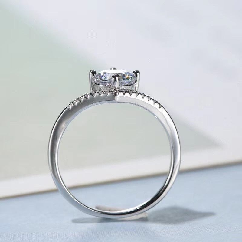 "Her Elegance" - Silver Simulated Moissanite Diamond Ring