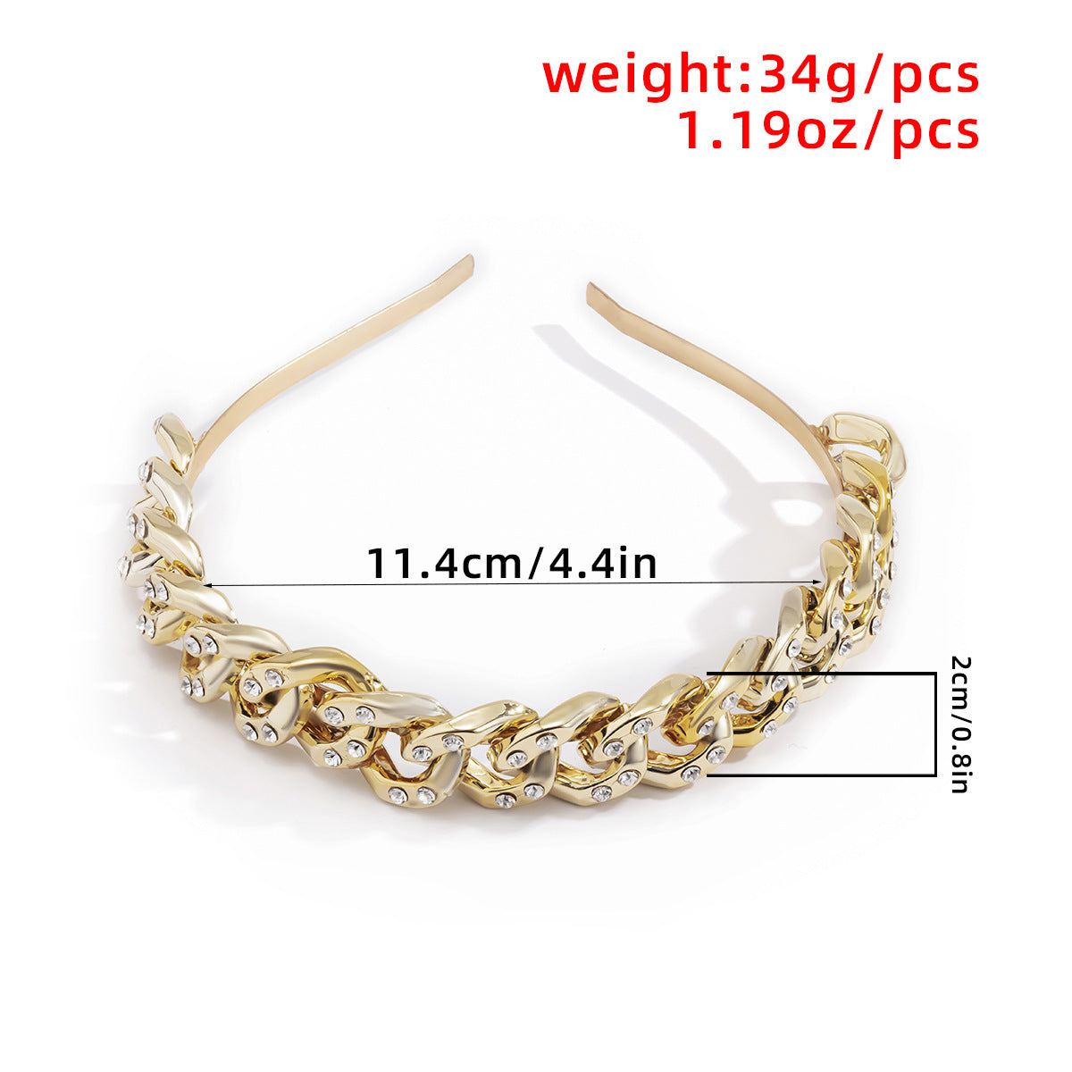 Studded Cuban Link Headband