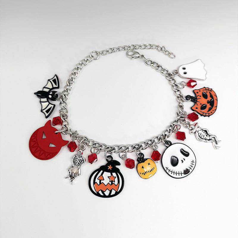 Pumpkin Skull Ghost Halloween Charm Bracelet