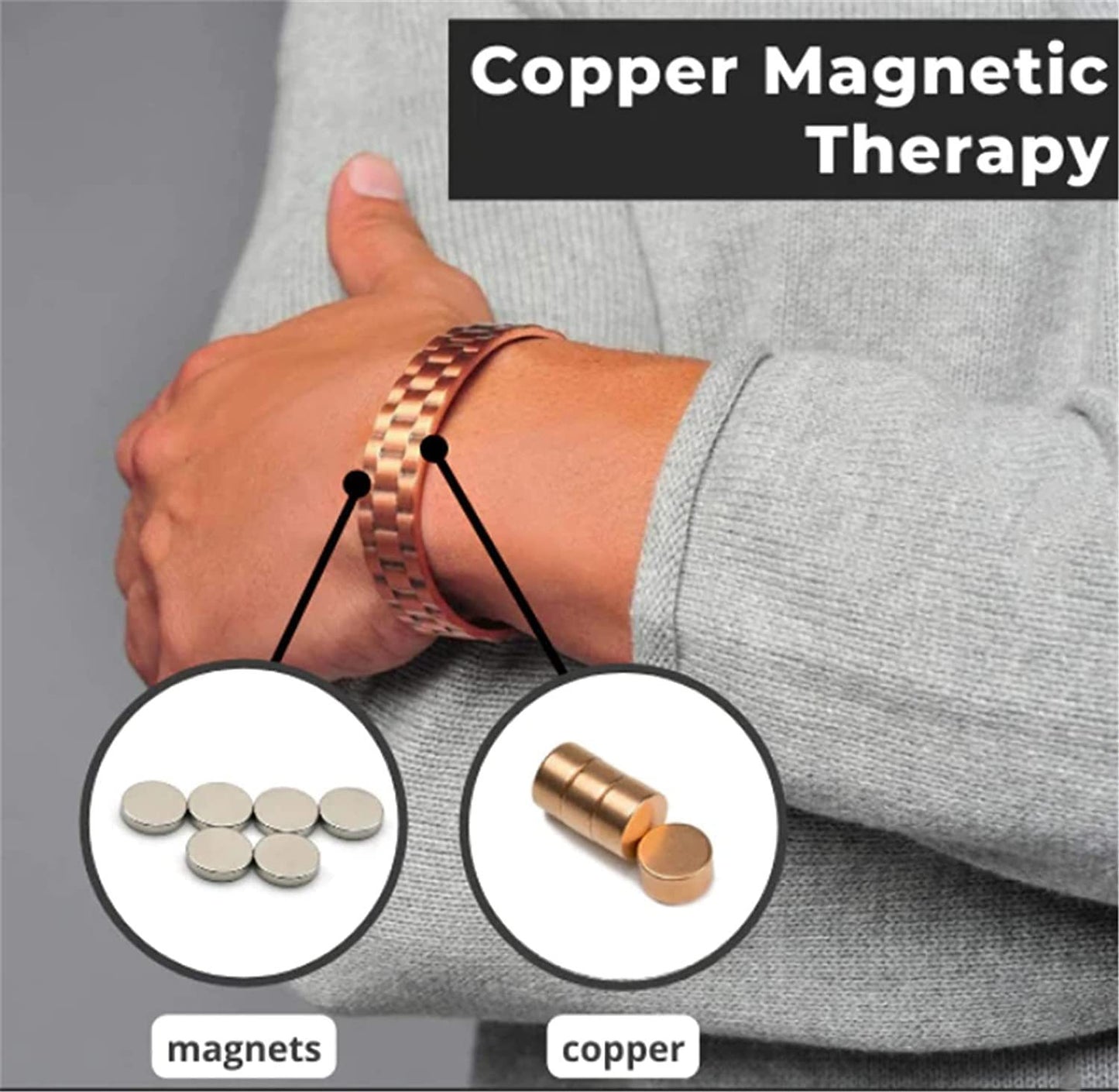 Therapeutic Magnetic Copper Bracelet for Joint Pain