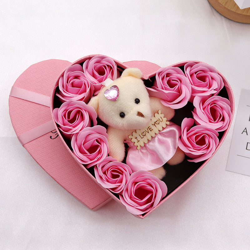 Heart-shaped Rose Soap Gift Box