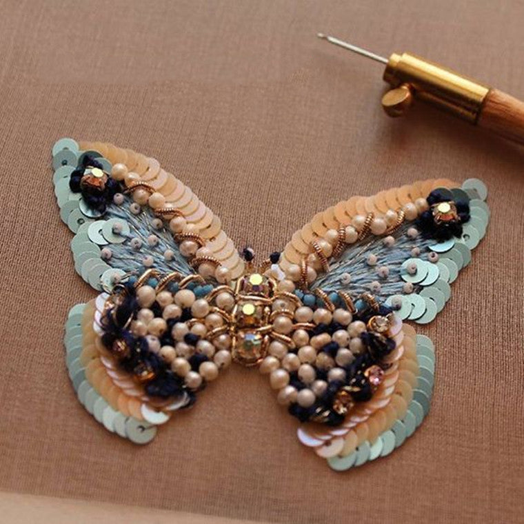DIY French Embroidery Crochet with String Sequins