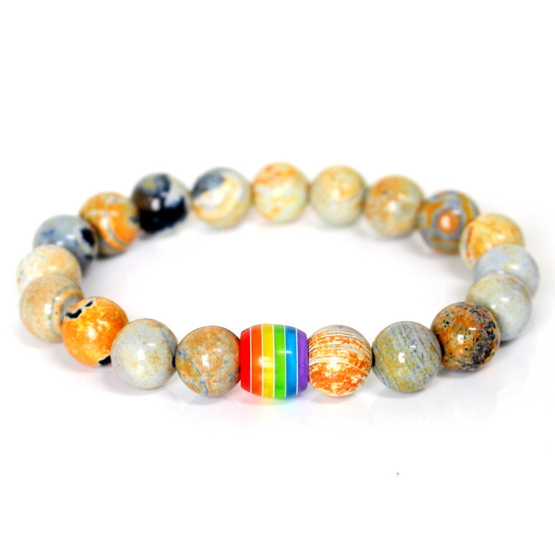 Natural Stone Rainbow Beaded Bracelets