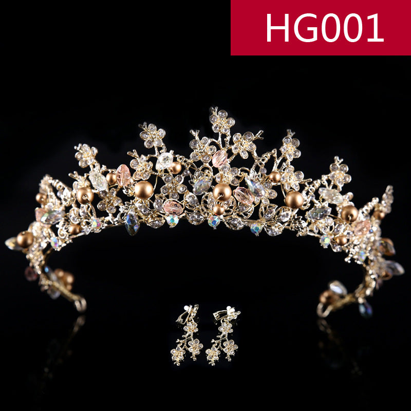 Handmade Alloy Bridal Tiara and Earrings