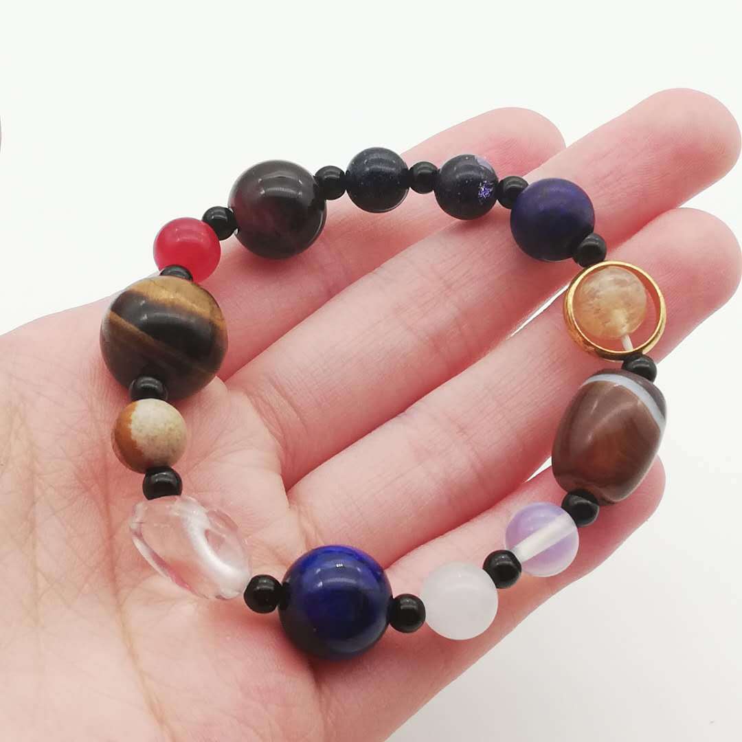 Lapis Lazuli Tiger Eye Stone Solar System Bracelet