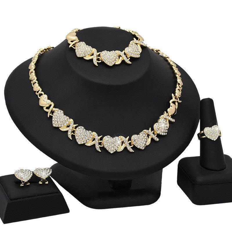 "Golden Hearted" -  18K Gold Heart-shaped Jewelry Set