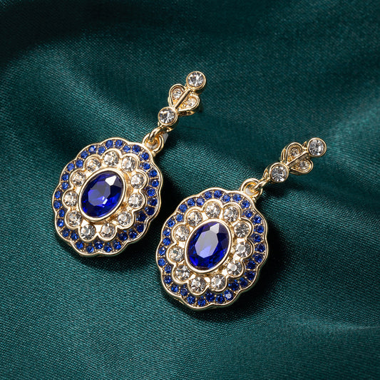 Vintage Sapphire Diamond Earrings