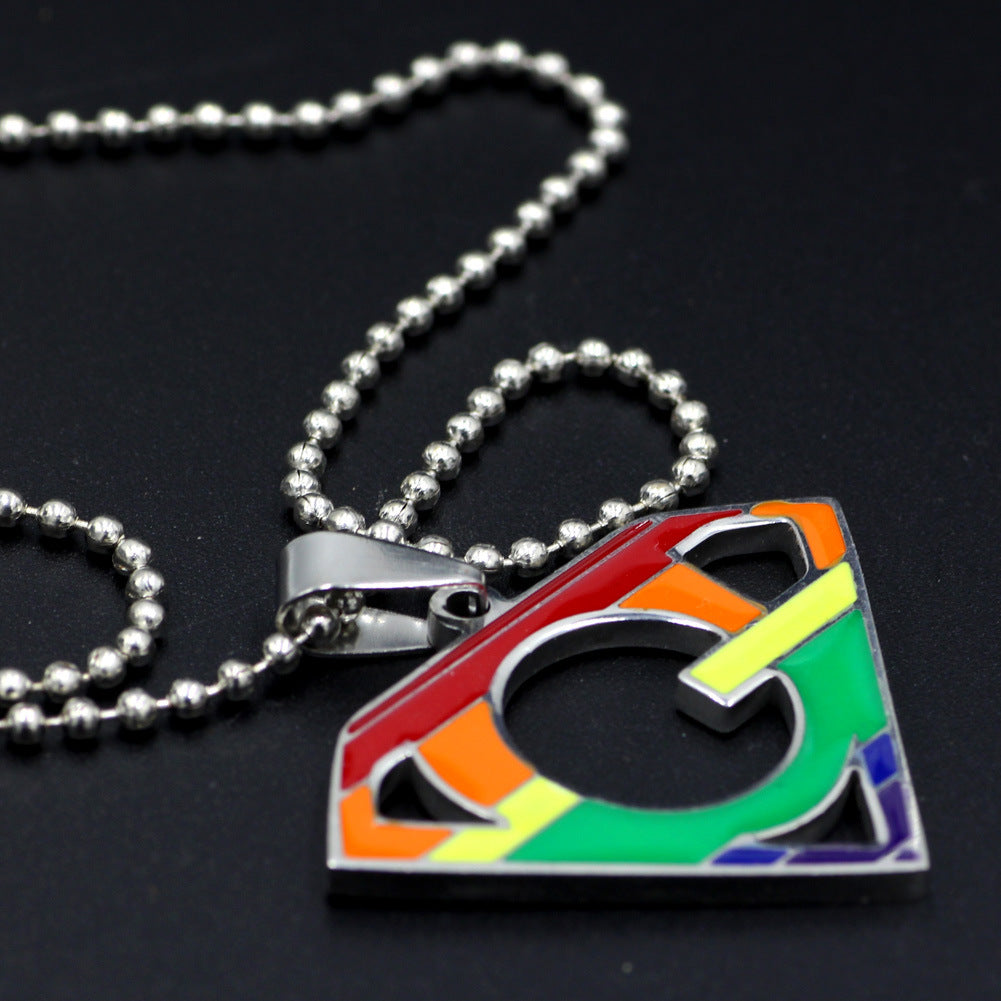 "Super Rainbow" - Geometric Unisex Pendant Necklace