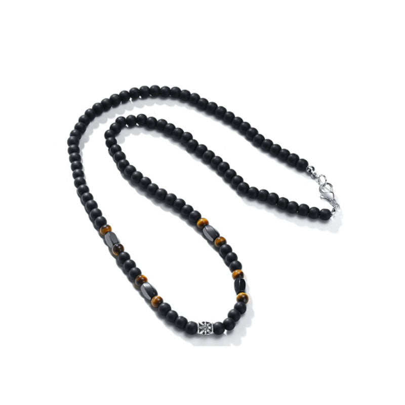 Black Matte Volcanic Rock Necklace