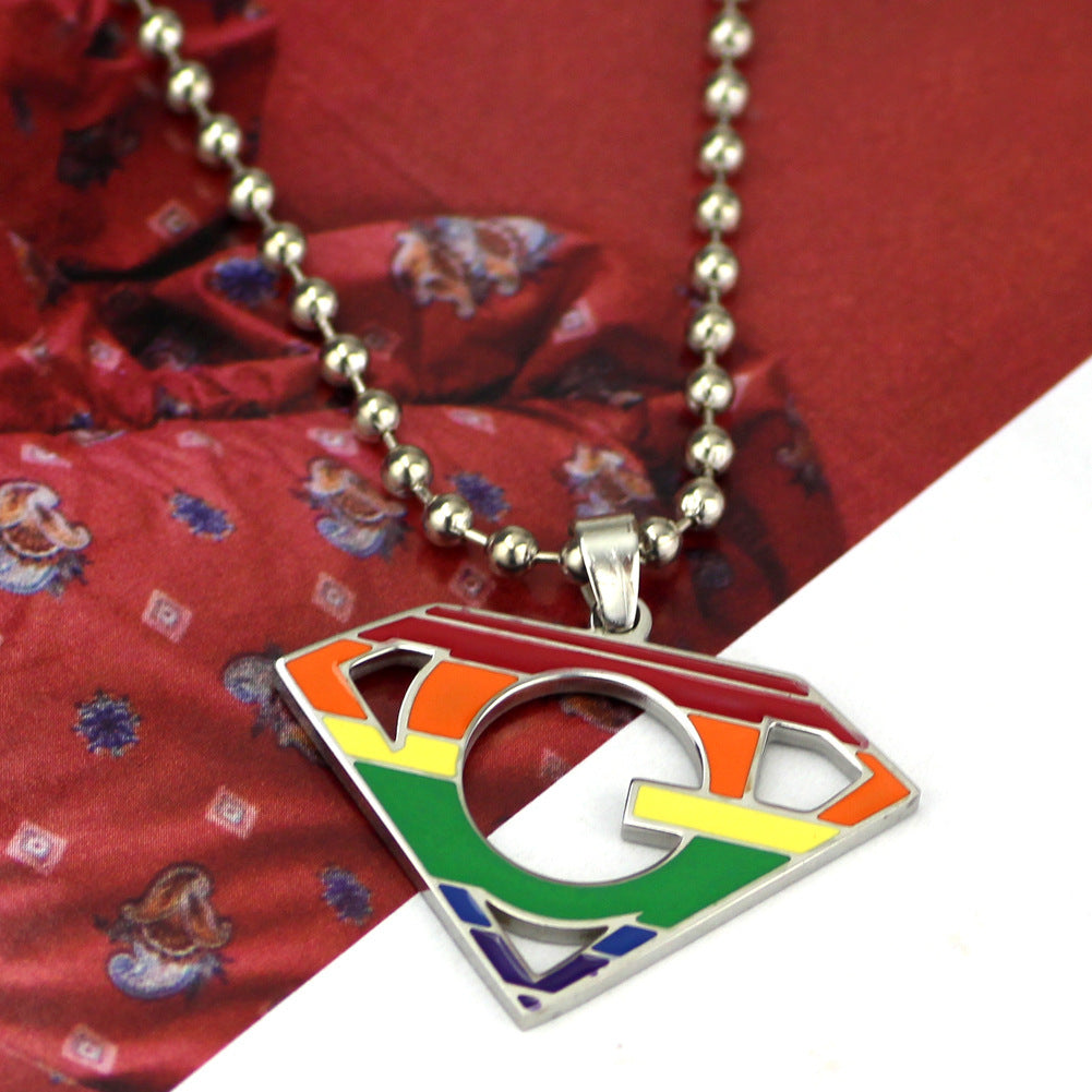 "Super Rainbow" - Geometric Unisex Pendant Necklace