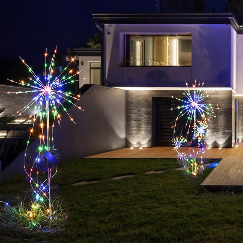 Solar Powered Firework Lights for Landscaping - Waterproof