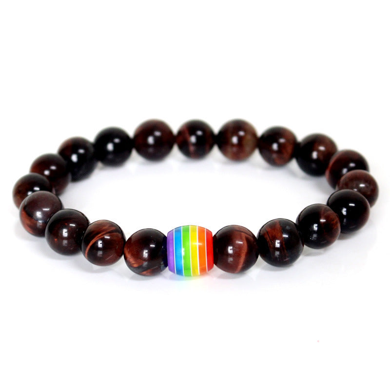 Natural Stone Rainbow Beaded Bracelets