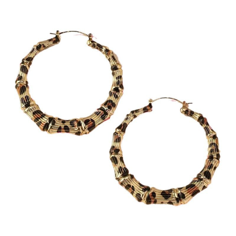 Leopard Print Round Hoop Earrings
