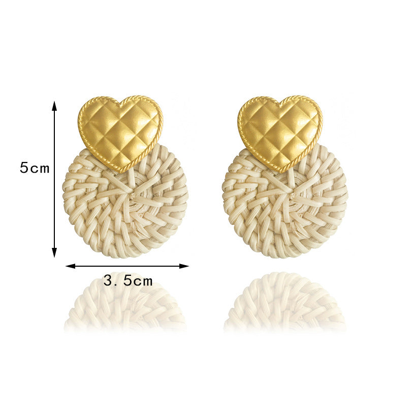 Round Rattan Braided Earrings