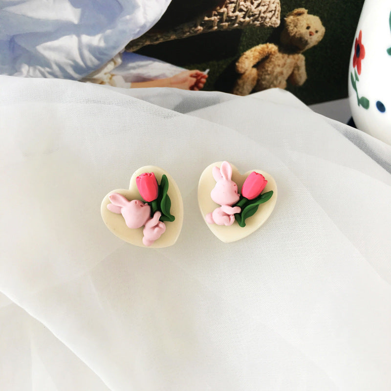 Sweet Bunny Tulip Earrings